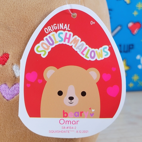 Squishmallow Omar the Bear 8" UltraSoft Stuffed Animal Valentine's Day Toy Plush - Picture 5 of 6
